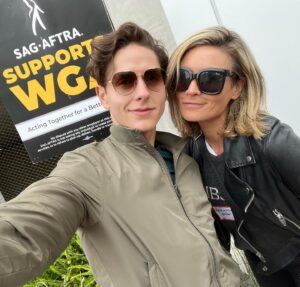 Haviland Stillwell Instagram - Getting those steps in with my #santajaws costar, sweet babe @arthurmarroquin at #culverstudios #amazon #wgastrike2023 #wgastrike #wgastrong #sagsupportswga #solidarity #unionstrong #wgawest #sagaftra