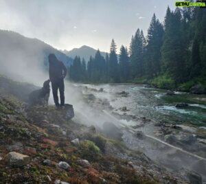 Hazen Audel Instagram - On our recent camping trip in the Sawtooth Wilderness. Mostly all members of our Patreon group. But we had an Awesome time. (Patreon Posse- I have yet to load up all the group photos, but doing that soon! Miss you guys)

But Bales and I at least in this photo, enjoying an early morning in the hot spring mist with coffee in hand.

 Enjoy the once in a lifetime wonders everyday. 

#Wilderness #hazenathome @sawtoothwildernessourfitters #swo #kuhl #kuhlclothing #lunazsandals #lunaz #sawtoothlodge @sawtoothlodge #geologylover #rezdog #peyette #patreon

Www.patreon.com/hazenaudel