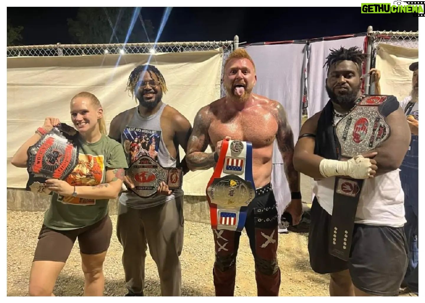 Heath Miller - 485 Likes - @pwepic Interstate, Women's and Tag Team Champions in one picture.
Post Show