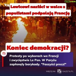 Heathcliff Janusz Iwanowski Instagram - Wczoraj niestety, ale według przewidywań, wybory we Francji wygrało populistyczno-prawicowe ugrupowanie Marie Le Pen 33.5 %.

Na drugim miejscu wylądował Front Ludowy 28%, gdzie obok tradycyjnej lewicy dominują, antysemickie, pro terrorystyczne i nazistowskie ugrupowania. 

Front Ludowy nawiązuje do tradycji komunistycznego ruchu we Francji lat 30 tych XX wieku, który był stalinowskim przyczółkiem i sowiecką agenturą w Europie Zachodniej. To ci ludzie wtedy zaprzeczali ludobójstwu Stalina w Ukrainie, gdzie Rosjanie zagłodzili 4 miliony ludzi. 

Dzisiaj antysemiccy i nazistowscy neokomuniści niezadowoleni, że nie wygrali wyborów, podpalają w kraj. W proteście przeciw, jak to mówią: faszyzmowi we Francji. Ale  ich akcje brutalnością przebijają H/tl&rowskie bojówki SA z lat 30 tych w Niemczech. 

Te ugrupowanie ma poparcie w Polsce partii komunisty i PiSolubnego Żydo żercy @adrianzandberg z Razem , który wyraża jednoznaczne poparcie dla tego przemocowego ruchu wandali i huliganów ulicznych na platformie X. 

@gazetapl również wydaje się być zachwycona skalą "rewolucyjnego rozmachu" zwolenników Hamas we Francji. 

Na 2-gim zdjęciu widzicie, że jedna Pani, z Frontu Ludowego, wystąpiła w ARAFATCE, co jest wyrazem poparcia dla terrorystów z Hamas i Hezbollach. 

Na trzecim miejscu znalazła się jedyna nadzieja na demokrację i spokóǰ w Unii Europejskiej i we Francji - czyli centrowe ugrupowanie prezydenta @emmanuelmacron z 20% głosów. 

Sytuacja jest patowa, ale czeka nas 2-ga tura wyborów we Francji 7 lipca, która niestety rozegra się pomiędzy nazistowską lewicą w strojach terrorystów, która podpala kraj a populistycznym ugrupowaniem Marie Le Pen. 

A może rozsądek przemówi i uda się odstawić na bok oba extrema? Zobaczymy, choć szanse są nikłe. I przed prezydentem Francji stoi ogromne wyzwanie. 

#france