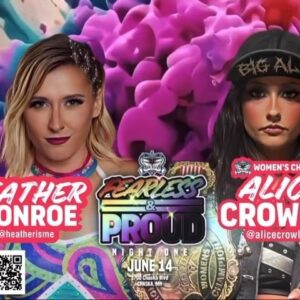Heather Monroe Instagram - 🔥🔥MATCH ANNOUNCEMENT🔥🔥

IHP WOMEN’S CHAMPIONSHIP

HEATHER MONROE VS ALICE CROWLEY (C)

IRON HEART PRO PRESENTS FEARLESS & PROUD 
(NIGHT ONE)

JUNE 14TH at @schramhaus 

DOORS at 6pm
BELL TIME: 7pm

(Night Two will be back at @tru.playerz)

GET YOUR TICKETS NOW

https://buytickets.at/ironheartprowrestling/1259968

#BringYaAss #Minnesota #ProWrestling #ChaskaMN #Chaska #Event #indiewrestling #Pride2024