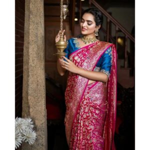 Heena Rai Instagram - Good health and good sense are two of life's greatest blessing.
Which make's you beauty with brain.

Wearing: @huesandshades_byanjali 
Shot by: @pranil_chintewar 
Make-up: @purplesmakeupstudio 
Jwellery: @amarsonsjewellery 

#southindianshoot #photoshoot #designerclothes #designerlook #pattusaree #jwellery #photooftheday #photography