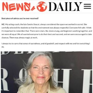 Hélène Cardona Instagram - Part 2 of my @filmdailynews interview, thanks to Frankie Stein. With the luminous Sandra Seacat (pic: Hollywood Reporter).
For the full interview: https://filmdaily.co/craft/helene-cardona and in link in my bio.

Caralique still by Angelica Reyn @angifly ❤️
With Kali Funston, my amazing award-winning co-star @copilotkali #caralique 💖

FD: Best piece of advice you’ve ever received?

HC: My acting coach, the late Sandra Seacat, always considered the space we worked in sacred. She carefully selected her students so that the environment was always respectful. Everyone felt safe. I think it’s important to remember that. There were stars, like Jessica Lange, and beginners working together, and we were all equal. We all wanted everyone to do their best and succeed, and we were encouraged to take chances. There was always magic at work.

I always try to carry that sense of sacredness, and of goodwill, and respect, with me and for everything I do.

#followyourbliss
#sandraseacat
#actingcoach
#theactorsstudio
#picoftheday 
#gratitudepractice  
#sacredness 
#celebratelife
#actorslife  
#multilingualactor 
#ilovemyjob  
#bekind 
#respect
#chocolat 
#uploadonprime 
#thenewlook