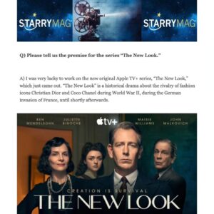 Hélène Cardona Instagram - Thank you @starrymag and @coffeecupqueen for this interview and @JohnMichaelFerrari and @pepperjayprods for the pic ❤️ Shout outs to the new  @appletv mini series #TheNewLook and to my new crime thriller #TheDeadWoman directed by the fantastic @itsallhappeningfilms and co-starring @susanlavelle_actress  and @iammarkanthonycox  🌺 Thank you @cjthomasfilms and @colten_currey 💛
Also a big shout out to my amazing @caraliquefilm  co-star @copilotkali Kali Funston and to #allthelightwecannotsee 💐
Link to the interview in my bio and here: https://starrymag.com/helene-cardona-the-new-look

#WWII 
#CocoChanel 
#ChristianDior
#AppleTVplus  
#CatherineDior 
#JulietteBinoche 
#maisiewilliams 
#Dior 
#Chanel 
#benmendelsohn  
#diannaippolito 
#chocolat
#lassehallstrom
#helenecardona 
#multilingualactress
#caralique 
#kalifunston
#Primate 
#johnfitzgerald
#UploadTV
#monique
@uploadonprime