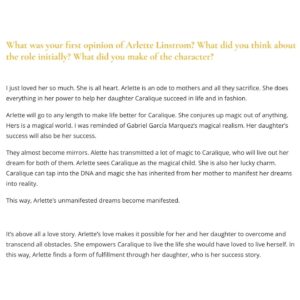 Hélène Cardona Instagram - I was recently interviewed in the magazine Scénema. Enjoy! 
In this #motherdaughter story I play Arlette Linstrom, an ode to mothers & all they sacrifice. Arlette does everything in her power to help her daughter Caralique succeed in fashion and have a better life. She teaches her to trust her instincts to achieve her childhood dreams ⭐

Thank you @scenema2023 and @Beyond the Curve International Film Festival where I won a Best Acting Award ✨️

Full interview:
https://www.bciff.co/interview-with-helene-cardona-caralique

Thank you @angifly for the gorgeous stills ⭐ 📽

Thank you @copilotkali for being such an amazing team player! Kali is super talented, a total pro #bilingual #french and a dancer, beautiful inside and out. Filming #Caralique with you was a joy 💕🍀

Much gratitude to the whole cast and crew. It was a pleasure working with you.
Kali Funston @copilotkali you were amazing!

Thank you Angelica Reyn for the beautiful stills. 

#familymovie #caralique 
#gratitudeattitude
#gratitudepractice
#celebratelife
#paris #berlinale
#filmfestival
#staypositive
#actorslife #followyourbliss
#ilovemyjob #storytellers #festivalseason
#filmmaking 
#mindfulness
#Internationalactress
#frenchactress
#helenecardonamagic 
#multilingualactor 
#helenecardona