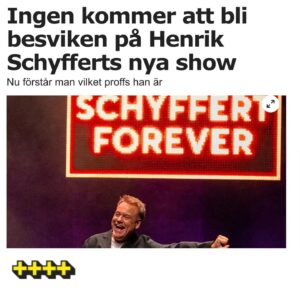 Henrik Schyffert Instagram - Gillar ni åsikter från folk som inte sett det dom har åsikter om så är det tydligen lilla julafton inne på Aftonbladets feja just nu. (733 sura kommentarer efter några timmar) Nån skrev en glad recension och sen va det kosläpp! Vill du skaffa dig en egen idé om vad jag gör så finns det datum och biljetter på schyffert.se. (Länk i bio ⬆️❤️) Trevlig helg!!!
