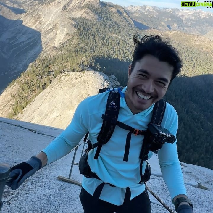 Henry Golding - 60K Likes - What a dream come true... One of the most iconic hikes in the world, Half Dome!
Over the pandemic I was obsessed with watching @kraigadams on YouTube and his phenomenal hikes all around the world (Check out his videos, they are insane and such a great escape in to nature). On a whim I messaged him and said that if he did California I would love to come... And we did just that!
Yosemite is phenomenal... ♥️
Big thanks to @audi for providing me with the Q8 to roadtrip up from LA 🙌🏼