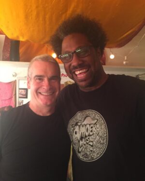 Henry Rollins Instagram - Henry and I are @largolosangeles having a great time hanging out with our friend @wkamaubell. Come on down!!!!⚡️🎤⚡️

#henryrollins #funtime #wkamaubell #henryandheidi