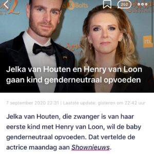 Henry van Loon Instagram - Hahahaha, ons kind mag zelf bepalen of het een jurk aan wil. Of het een roze jas of een blauwe trui aan wil, of op ballet of voetbal wil, that’s all. Zo ben ik zelf overigens ook opgevoed. Maar aangezien mensen hier al van gaan steigeren, ik besef me dat ik me over een aantal zaken nooit heb uitgesproken. Bij deze: 

Ik ben tegen zwarte Piet, 
ik ben pro LGBTQ, 
ik ben tegen racisme, 
ik ben mij bewust van mijn white privilege en ik ben een feminist. 
Nou, als je nu denkt: “Nu vind ik Henry niet meer leuk.” Mooi, breng je kaartjes voor de show maar terug, alles is uitverkocht namelijk en dan kan ik er andere mensen blij mee maken. 👋🏼