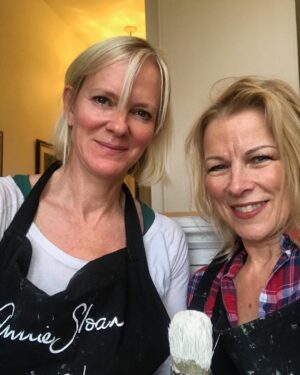 Hermione Norris Instagram - Upcycling with Annie Sloan’s chalk paint with Maria from @justmariailchester