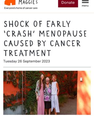 Hermione Norris Instagram - from @maggiescentres has found 30% of people diagnosed with cancer weren’t aware treatment could cause an early crash menopause. Must shine a light on this issue and make sure people get the right support. https://bit.ly/3ZwOQWR