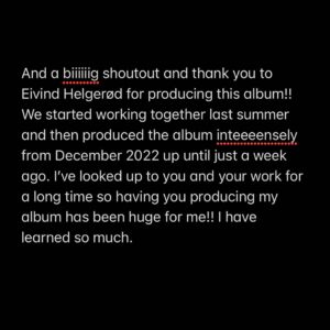 Hilde Skaar Instagram - «Mad Woman» THE ALBUM is out. Wtf. I’m feeling very grateful and seeensitive today so I wrote some thank you letters to the people who’s been a part of this. Thank you 🥹💚