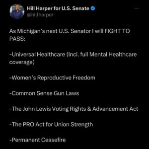 Hill Harper Instagram - Just like H.E.R. sings in ‘Fight For You,’ I am committed to fighting for what truly matters. As your US Senator in Michigan, I will champion policies that address the real needs of our communities. Together, we can create a brighter future.