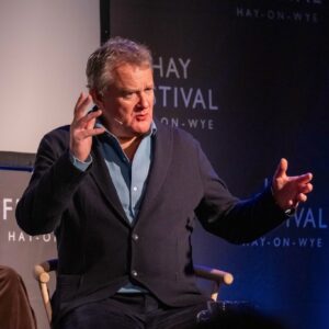 Hugh Bonneville Instagram - Thank you to Francine Stock for the chat and the audience for such a warm welcome to @hayfestival Winter Weekend.

#PlayingUnderthePiano #memoir #HayFestival #HayWinterWeekend
📷 @adamtattonreid first pic