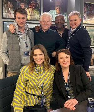 Hugh Bonneville Instagram - #ComicRelief supremos Richard Curtis and Lenny Sir Henry showing the #W1A team how to display a range of emotions from A to B. 

Tonight on BBC1 from 7pm.