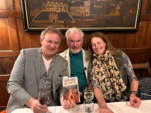 Hugh Bonneville Instagram - It was a real honour to interview Guy Deacon about his odyssey across Africa with Parkinson’s - raising awareness about this cruel disease. A stubborn, witty, inspiring man. Please read his book, Running on Empty. All proceeds go to The Deacon Foundation, @cureparkinsons and @parkinsonsafrica.

Photo 1: With Guy and his wife Tania, @tdhikingadventures.

2: With Guy and the VW van he drove across Africa, raising awareness for Parkinson’s Disease, from which he suffers.

3: With Guy and film director @robhayward_ just before the gig, whose documentary (to be broadcast on Channel4) charts Guy’s remarkable journey.

4-6: 📸 Jack Gaunt

The stunning setting for our conversation was @northcadburycourt - huge thanks to Janet Montgomery for hosting the event.