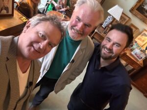 Hugh Bonneville Instagram - It was a real honour to interview Guy Deacon about his odyssey across Africa with Parkinson’s - raising awareness about this cruel disease. A stubborn, witty, inspiring man. Please read his book, Running on Empty. All proceeds go to The Deacon Foundation, @cureparkinsons and @parkinsonsafrica.

Photo 1: With Guy and his wife Tania, @tdhikingadventures.

2: With Guy and the VW van he drove across Africa, raising awareness for Parkinson’s Disease, from which he suffers.

3: With Guy and film director @robhayward_ just before the gig, whose documentary (to be broadcast on Channel4) charts Guy’s remarkable journey.

4-6: 📸 Jack Gaunt

The stunning setting for our conversation was @northcadburycourt - huge thanks to Janet Montgomery for hosting the event.