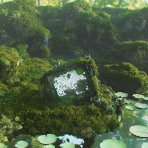 Ian Hubert Instagram - Testing out some moss assets i made based on the real stuff in my back yard- 1 million  little sprites, here :). Unfathomable thanks to @hexeract for the gift of the RTX 3090!! It made rendering this scene not only possible, but enjoyable! Seriously incredible to just brute force nature like this. Thanks, man :D 

Also- there are 10,000 types of moss, and once you start noticing it you'll see it everywhere and it's gorgeous. At least in this climate. PNW has bonkers moss. I really gotta get up and clear it off the roof. 
.
#cg #3090 #photogrammetry #moss #vfx #blender3d #b3d #digitalart #realitycapture #blender