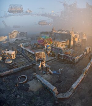 Ian Hubert Instagram - All the grown ups were excited when the gods came back. 
-Been going nuts scanning everything with RealityCapture and Polycam. Maybe too nuts?? Figuring out lots of ways to clean up the scans and de-light them and all that, it’s been fun but tricky. 
#cg #vfx #filmmaking #b3d #scifi #blender3d