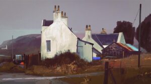 Ian McQue Instagram - Skinidin. Painted using @mike.mccain.art’s lovely photoshop brush set. 
#isleofskye #bleak #dreich #😍