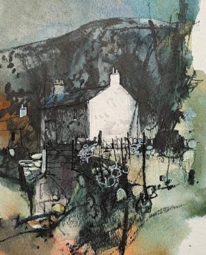 Ian McQue Instagram - watercolour/grafcube/ink/posca exploration 
#notquitesochocolateboxy #blockleyhomage #😬