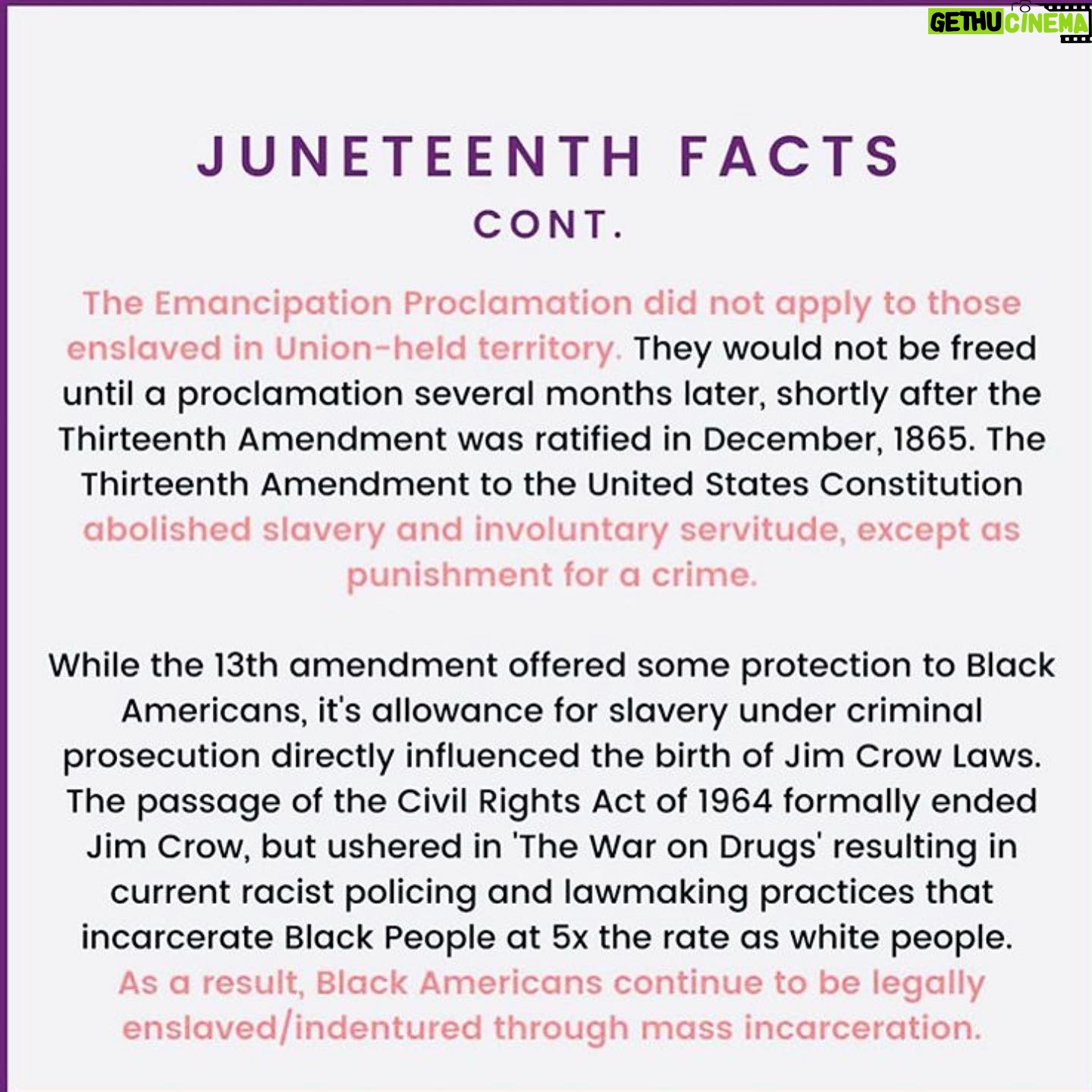 Ian Verdun - 1.8K Likes - Happy Juneteenth, ya’ll! In honor of the holiday, swipe 👉🏽 to read up on some history. #americanhistory #juneteenth #freeyourmind #decolonizeyourmind #ifwedontlearnfromourpast #hellifwedontevenKNOWourpast #howinthellarewegonnalearnfromit #canigetanamenupinhere #rehauleducation #teachthisshitinschool