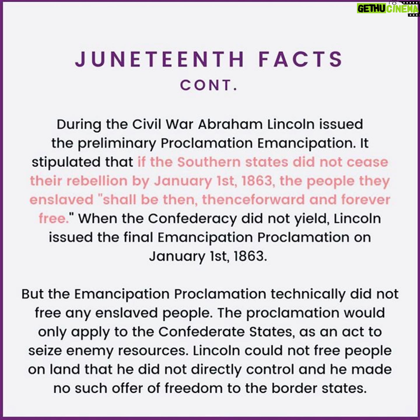 Ian Verdun - 1.8K Likes - Happy Juneteenth, ya’ll! In honor of the holiday, swipe 👉🏽 to read up on some history. #americanhistory #juneteenth #freeyourmind #decolonizeyourmind #ifwedontlearnfromourpast #hellifwedontevenKNOWourpast #howinthellarewegonnalearnfromit #canigetanamenupinhere #rehauleducation #teachthisshitinschool