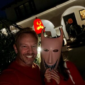 Ian Ziering Instagram - Halloween has always been my favorite holiday of the year. It’s a chance to let go of reality and embrace imagination and creativity.  As a kid I’d canvas the same neighborhood dozens of times switching Costumes to hit the homes that had full-size candy bars. Penna just came running back to me, saying they had full-size everything! She showed me a big musketeers, a big bag of skittles and a full-size Hershey bar, and it tapped into the excitement that I felt for the same in my youth. The fun of Halloween doesn’t die when you’re a parent, it just transforms into the joy of Halloween with your kids.
