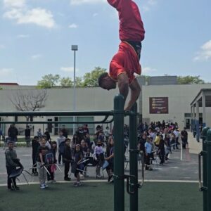 Ike Catcher Instagram - Elevate till you levitate. Performing for Helen Keller elementary school with @wushushaolin Inspire - motivate - instill - greatness #BIGGESTMANONTHEBARS