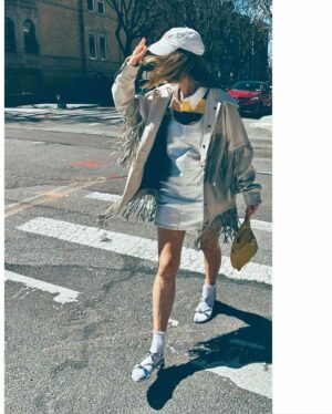 Ilana Becker Instagram - shoes so miraculous i didn’t have to beg scott to take these pics. 🪩 
.
.
.
thank you @marionparke - been waiting for a beautiful day to take these slippers out for a spin.