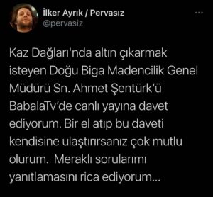 İlker Ayrık Instagram - Twit attım ama buradan da bir şansımı deneyeyim dedim...