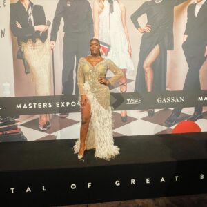 Imanuelle Grives Instagram - Thanks for having me @mastersexpo LXRY! 
.
.
.
.
.
.
.
Dress: @lamodeloboutique 
Make-up: me ☺️
Hair: me
