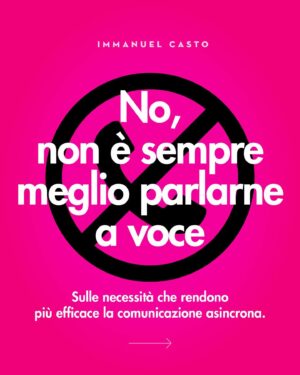 Immanuel Casto Instagram - Ecco un regalino per chi, come me, è capace di stressarsi un giorno intero al pensiero di una telefonata.  
Questo post è un tentativo di spiegare, soprattutto attraverso la mia prospettiva interna, perché non esista una forma di comunicazione considerabile SUPERIORE a priori.

Al punto che addirittura quelle che (date certe circostanze) indico come soluzioni preferibili, possono comportare a loro volta dei problemi. Ad esempio menziono come le difficoltà nell’attenzione possano rendere complicato ascoltare una telefonata; tuttavia quelle stesse difficoltà possono portare a dimenticarsi di rispondere ad un messaggio scritto (ho “ghostato” un sacco di gente senza manco rendermene conto). 

La scelta della forma di comunicazione più adatta (per se stessi, o per la situazione) può quindi solo essere il frutto di un bilancio dei pro e dei contro.