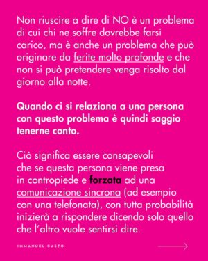 Immanuel Casto Instagram - Ecco un regalino per chi, come me, è capace di stressarsi un giorno intero al pensiero di una telefonata.  
Questo post è un tentativo di spiegare, soprattutto attraverso la mia prospettiva interna, perché non esista una forma di comunicazione considerabile SUPERIORE a priori.

Al punto che addirittura quelle che (date certe circostanze) indico come soluzioni preferibili, possono comportare a loro volta dei problemi. Ad esempio menziono come le difficoltà nell’attenzione possano rendere complicato ascoltare una telefonata; tuttavia quelle stesse difficoltà possono portare a dimenticarsi di rispondere ad un messaggio scritto (ho “ghostato” un sacco di gente senza manco rendermene conto). 

La scelta della forma di comunicazione più adatta (per se stessi, o per la situazione) può quindi solo essere il frutto di un bilancio dei pro e dei contro.
