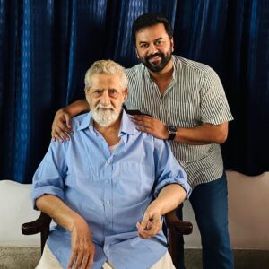 Indrajith Sukumaran Instagram - When you meet a legend, have long conversations, and feel blessed.. ❤️

#MadhuSir