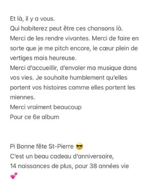 Ingrid St-Pierre Instagram - Je sais, ça sort vendredi.. Mais j’avais le goût de dire merci avant tout, à cette petite foule d’amis (es)collaboratrices et collaborateurs merveilleux qui portent et créer cet album autant que moi. 👑