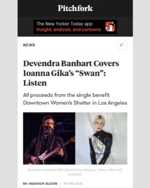 Ioanna Gika Instagram - Thank you to everyone buying the song, posting, and sharing. Today @bandcamp is waving their fees. Grateful that these proceeds are going to the Downtown Women’s Shelter. The DWC is an amazing organization and Devendra did a beautiful job. Everyone go to bandcamp today. Thanks