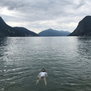 Irrfan Khan Instagram - Dip in the lake with swan , how it looked going away ,its beyond words #lakelugano #locarnofilmfestival2017 festival #rajhans #swan #logano