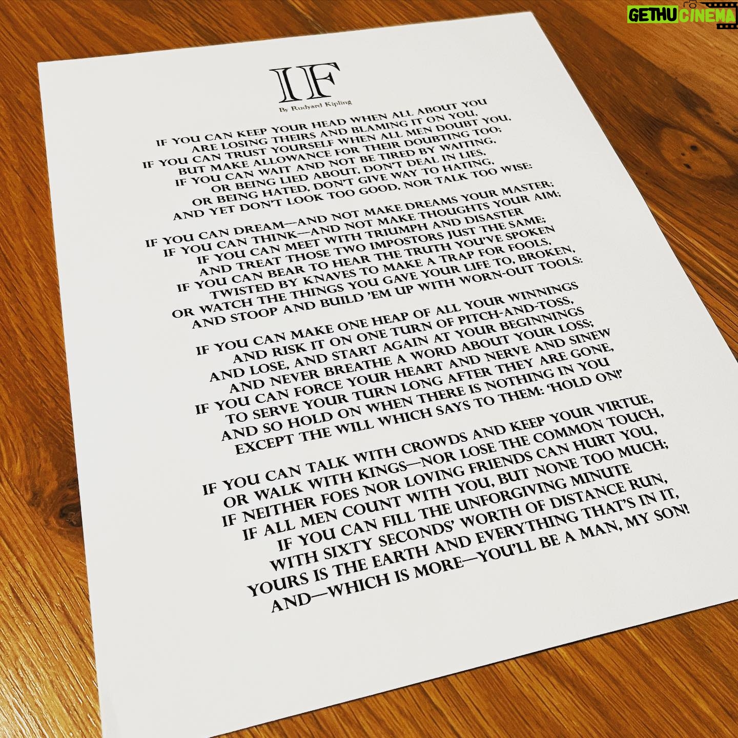 Isaac Hanson - 2.7K Likes - My favorite poem. My fathers favorite poem. I hope you can hear the beauty and strength, the humility and sacrifice with-in this poem.
I cry every time I read it!
#poetry #poem #beauty #truth #men #masculine #progeny #family #love #truth #love #hanson #mywife #mywife #mylove❤️ #mylove
#rudyardkipling #if