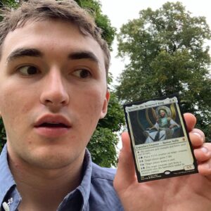 Isaac Hempstead-Wright Instagram - All hail the king…Thanks to @wizards_magic for the Throne of Eldraine buy-a-box card reveal! Play now on Magic: The Gathering Arena. #Sponsored #MTGEldraine #MagicTheGathering #MTGArena