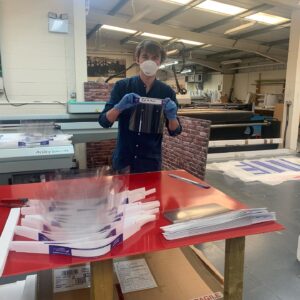 Isaac Hempstead-Wright Instagram - My step-dad’s printing company @speedscreen_ is currently producing and donating PPE for key health workers. They have reached their target on JustGiving but please keep an eye on the page as they may need more funds to cover materials as more are needed! Link is in bio.
