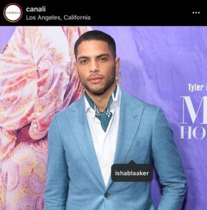 Isha Blaaker Instagram - From doing the show castings in Milan to wearing it on the red carpet in Hollywood. It’s been a long journey! Thanks for a great suit @Canali 

@AmadeaHomecoming #Premiere

@Soulartistmgmt

#Suit  @canali 
#Scarf @canali 
#shoes @magnanni 

#MUA @catwron 

#Styling: 
@mr_baldwinstyle
@courtney.arringtonbaldwin

Tailoring: 
@modernstitchtailoring