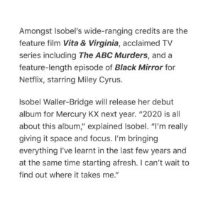 Isobel Waller-Bridge Instagram - Over the moon :) thank you @mercurykx 🖤 I can’t wait to start this journey 🌱