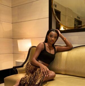 Iyana Halley Instagram - Dipped in GOLD🍯
@FashionNova -Shining Star Sequin Maxi Skirt-