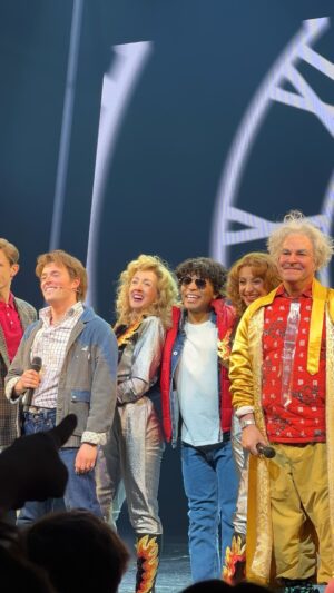 JJ Niemann Instagram - thank you to the lovely humans who captured this & our curtain call ⚡️🫶🏼 savoring every moment
•
•
•
•
•
#broadway #actor #pov #backtothefuture #musical #musicaltheatre #theatrekid #theatre #martymcfly
