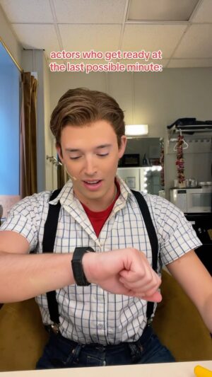 JJ Niemann Instagram - some are ready in full costume at half hour, and some of us are scarfing down a sandwich undressed at places…
•
•
•
•
•
#backstage #pov #broadway #actor #backtothefuture #martymcfly #thegreatgatsby #musical #theatrekid #theatre