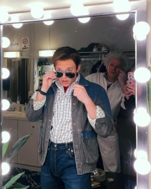 JJ Niemann Instagram - Thank you Roger *Art Director* Bart for helping me get the shot 😎
You have 5 more chances this weekend to come catch me as Marty and see our little skit! C u there xx
@bttfbway @rogerbartofficial 
•
•
•
•
•
#theatre #theatrekid #broadway #actor #martymcfly #musical #musicaltheatre #bttf #backtothefuture #martymcfly
