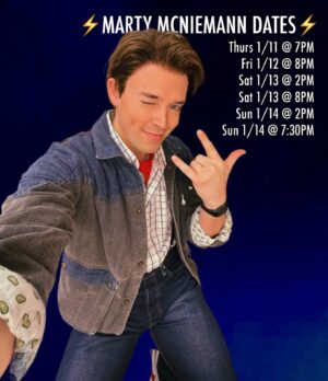 JJ Niemann Instagram - one year ago today, I found out I booked Back to the Future on Broadway 😭🥲 this past year has been the wildest, most amazing delorean ride ever. 
if you want to catch me as Marty McFly, I have some dates in January! (see second slide) I hope to see you at the Winter Garden Theatre mamas ⚡️