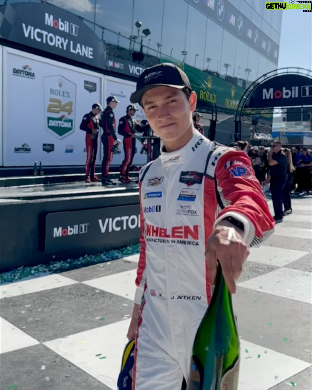 Jack Aitken - 5.7K Likes - Golly that one hurts. 2nd by just a couple of seconds in the Rolex Daytona 24. Nearly 24 hours of fighting for inches of tarmac, gathering energy for ‘one’ more push, willing your teammates on with all your heart, trying not to think about the end result whilst only thinking of how to get there. Coming that close means all the hope that crept up on you in the final stages gets crushed, and it stings. But we had a good race.
Those who missed it, we were circulating in the top positions nearly all race long, and everyone in the team was flawless. Pipo and I pulled longer stints during the night hours as we tried to rest up Tom for the final sprint, let him sleep as we worked to keep the car healthy and near the front. It looked to work perfectly, as he pulled a beautiful move on the #7 Porsche with just over an hour to go for the lead. We thought that was the win right there. Sadly, a caution came out shortly after. We are the first pit box in pitlane, which means our rivals can watch us and ‘short’ their fuel stop to jump ahead of us. They then simply have to save a touch more fuel, and hold that position. This is exactly what happened, and we felt powerless watching on, despite Tom putting in a heroic effort to try and pass again.
2nd at Daytona is not to be sniffed at, and it bodes well for the year ahead. A huge thank you to Pipo, Tom, Whelen Engineering and Cadillac Racing for creating this awesome crew. And hats off to Porsche Penske and their drivers, it was a heck of a battle.
#BeIconic #CadillacRacing
@bcpix @alelbuth 📸