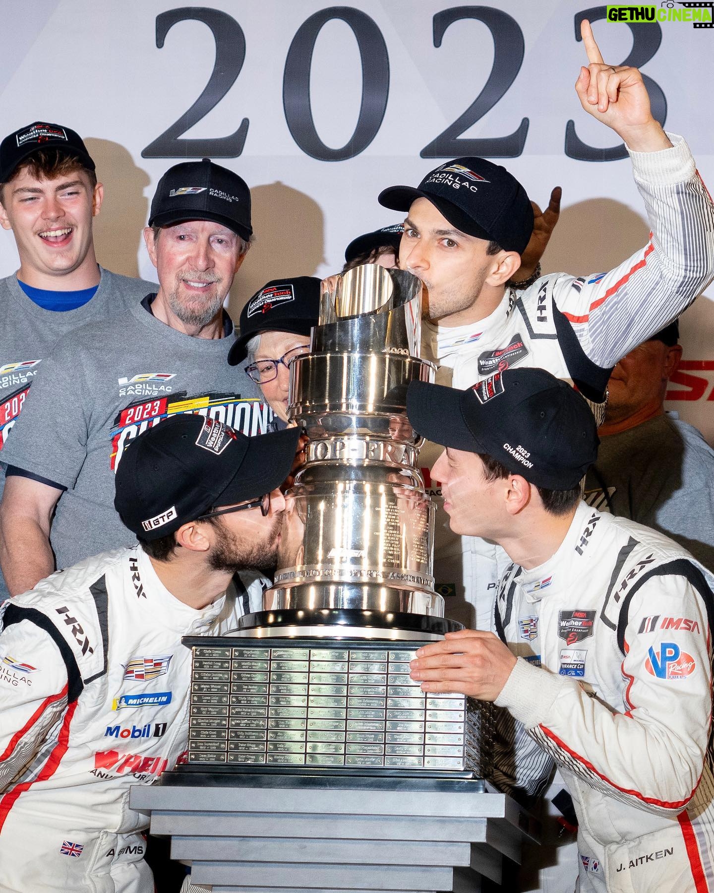 Jack Aitken - 4.1K Likes - 2023 IMSA GTP Champions, in the Overall, Endurance, and Manufacturer’s titles. Clean sweep. 🏆🏆🏆
In typical IMSA style, we lost the race and title about 6 times and then won it back 6 times 😂 A topsy-turvy 10 hours, we were constantly fighting different cars for seemingly championship-winning positions, whether it was the #10 Acura, the #6 or #7 Porsche, the #25 BMW… Everyone had a moment when it looked like it was going their way. Early on we had setbacks, with a collision in pitlane giving us damage to repair and a penalty for running the red light at pit exit. We went a lap down, which could’ve been the end of our hopes, but we pulled it back on a caution and slowly worked our way back to the front. Alexander pulled an absolutely mammoth stint in the middle of the race, so much so we had to pit him to stop him exceeding the 4 hour drive time limit!! I got in with just over half the race to go and spent most of my triple stint battling with the #10 on track supremacy, something that could’ve been vital going into the final portion of the race. We swapped back and forth as we blitzed through traffic, and I can say it was one of the most intense races I’ve ever had as I pulled out all the stops to race them. I came in with an hour and a half to go ahead of them, but behind the #01 Caddy, so a championship winning position. Not saying much, as things would turn upside down a few more times over before the race end! Pipo raced his heart out, and made sure he fought off the challenges of others as well as passing the BMWs at the end to ensure we had the points we needed. Just a thrilling race from start to finish, and fitting that all 3 of us had to pull absolutely huge efforts to get it done, not to mention the entire @whelenmotorsports and @cadillacvseries crew. They sacrificed so much over the last 18 months, and this is a fantastic reward that I’m happy to have played a part in helping. And a mention to our rivals, who pushed us all the way.
#BeIconic #CadillacRacing
@bcpix 📷